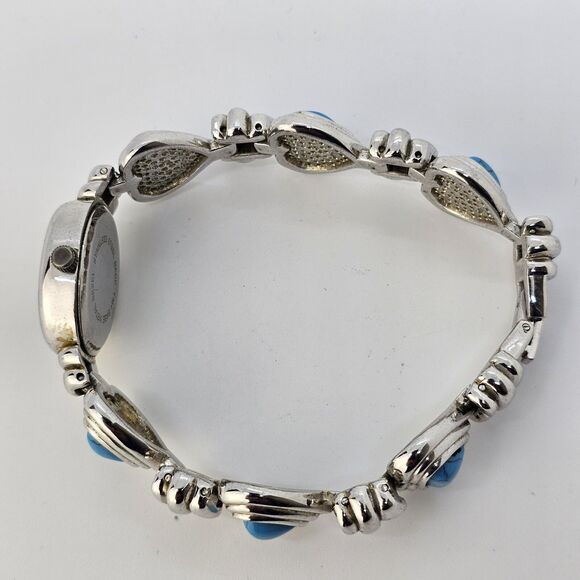 Park Lane 18MM Women's Watch Gray Tone Dial Turquoise Hearts Band 7" New Battery - Picture 12 of 16